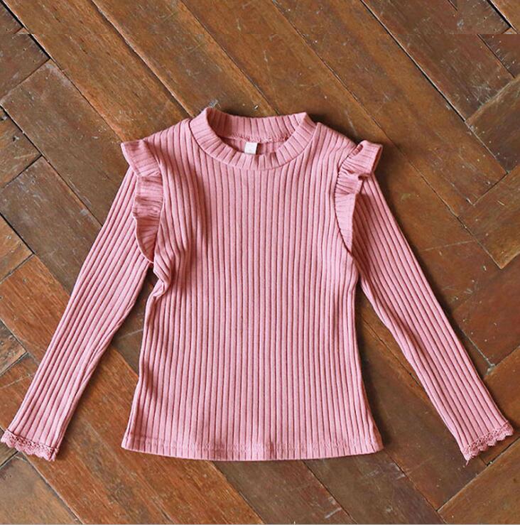 2020 nuove ragazze balze t di autunno del cotone completa del manicotto di modo delle ragazze superiore 2-7 anni YC817: Colore rosa