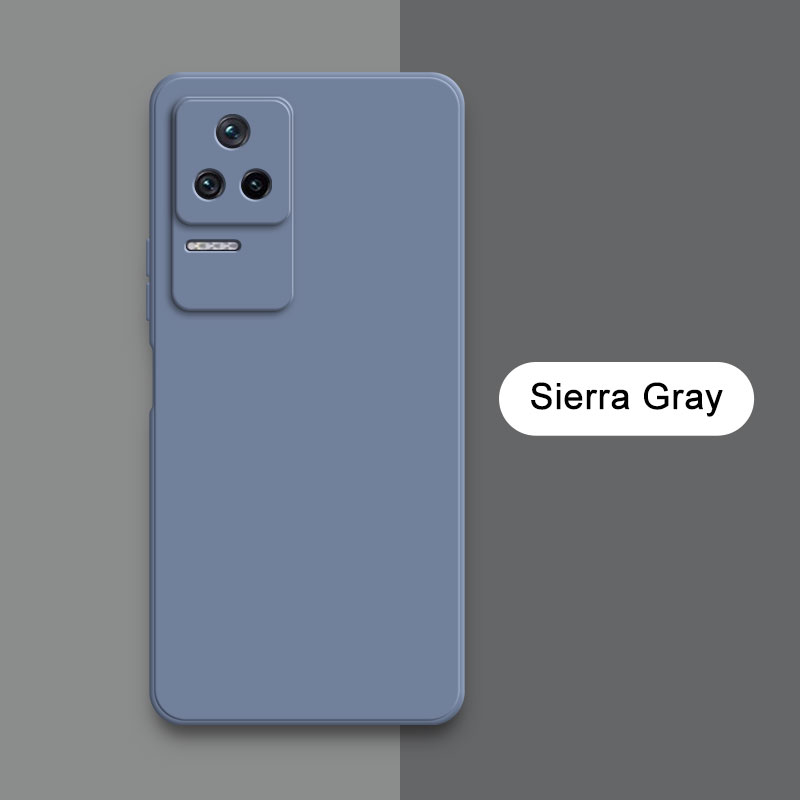 Coque arrière carrée originale en Silicone liquide pour Xiaomi POCO F4 GT 5G, étui de protection souple pour appareil photo, mignon, sac Funda: Néoprène / GRIS