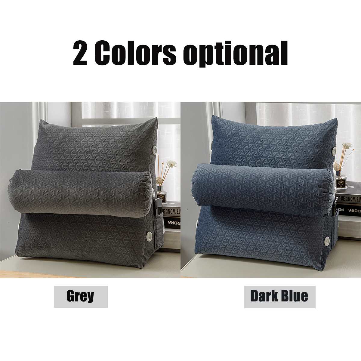 45*50*22cm Comfort Wedge Bed Reading Pillow Large Big Sofa Bedside Bed Lumbar Support Cushion Backrest Back Rest Pillow Bedroom