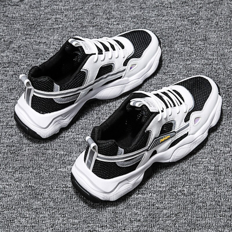Zapatillas deportivas de malla transpirable para hombre, zapatos informales gruesos y planos, a la , para Primavera,