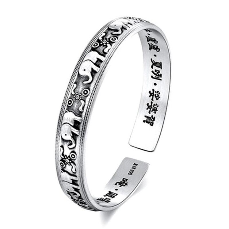 Di trasporto del nuovo Creativo Sveglio Animale retrò tailandese Bracciali in Argento sterlina 925 Gioielli in Argento di Personalità Elefante Prepotente Braccialetti SB199