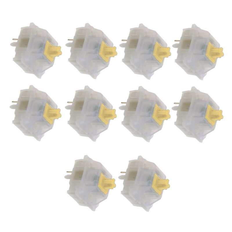 10pc Gateron Switches 5Pin Milky Yellow Switch for Mechanical Keyboard GK61 GK64 35EA