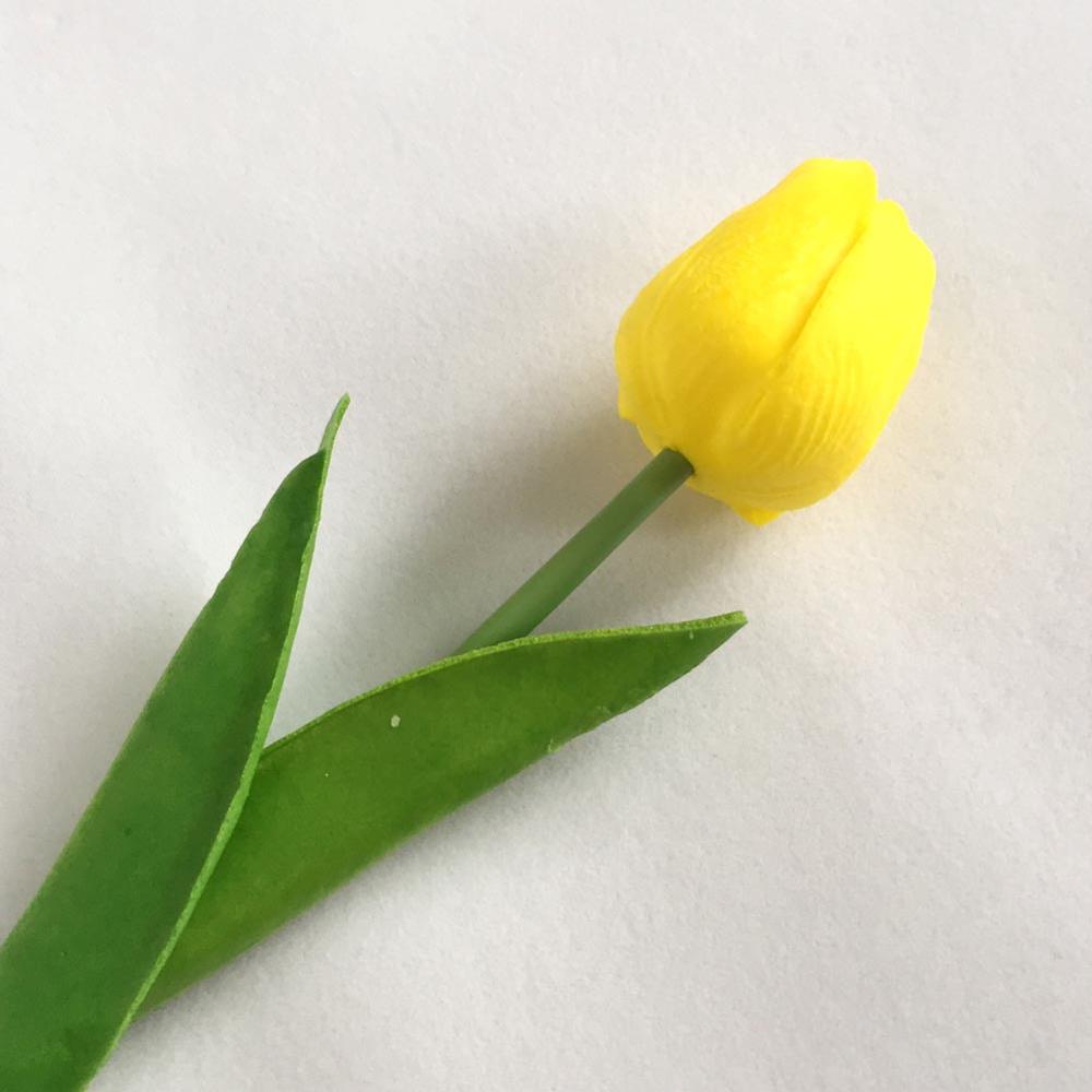 Uds. Flor Artificial de tulipán, flor falsa de tacto Real, ramo para la boda, decoración para el hogar y el jardín: 5pcs yellow