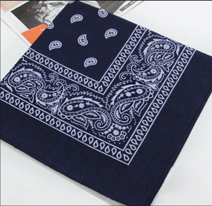 Newest Scarf Headband Bandanas Head wrap Cotton Head Wrap Neck Wristband Handkerchief Black White Pink: Navy Blue