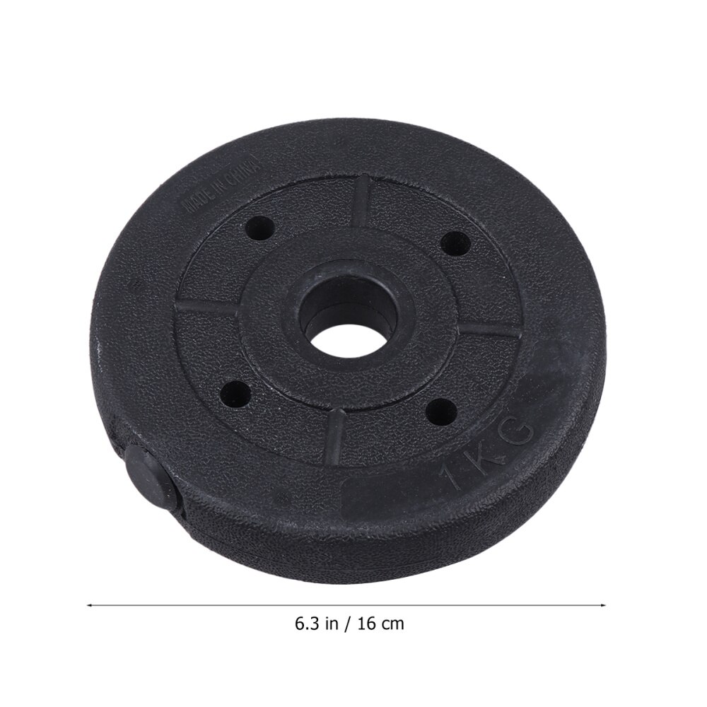 2 pièces 1KG disques d'haltères disque d'haltères poids disque équipement de sport accessoires d'entraînement essentiel de gymnastique (noir)