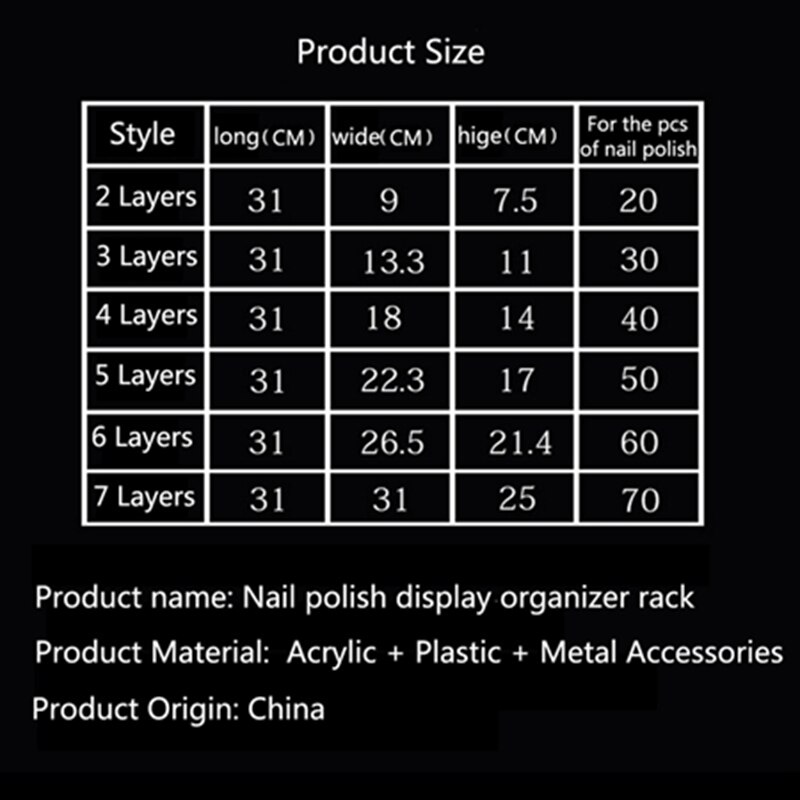 Nagellack Lagerung Regal Gestell transparent Acryl Nagellack Ausstellung Zauberstab Regal Heimat Deko 2-7 Schichten mehrschichtig verwöhnen