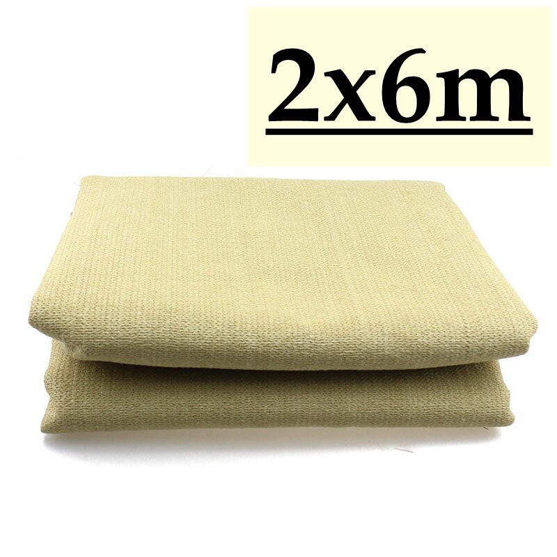 6 Pin Beige Sunshade Net Anti-UV 80% Garden Plants Awning Shading Outdoor Succulent Cover Pergola Net Balcony Cooling Net: 2x6m