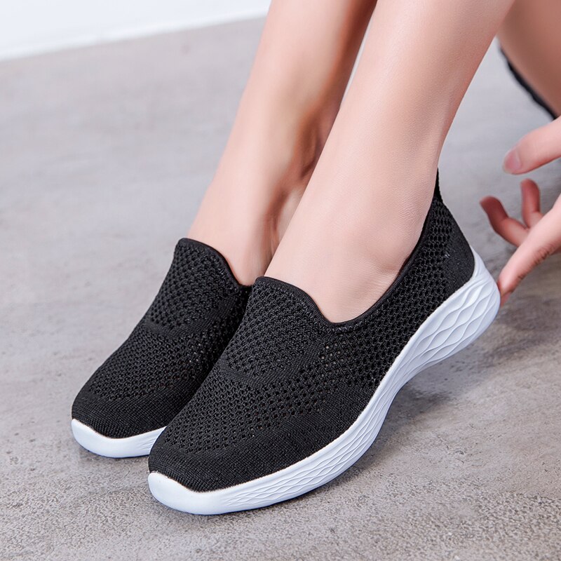 Platform sneakers dames platte zool hardloopschoenen mesh ademende dames sport loafers lichte schoenen dames