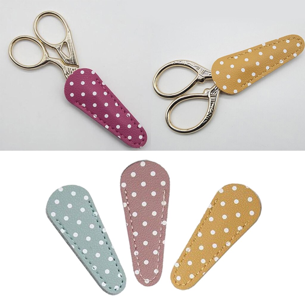 3 pièces pointillé couture ciseaux gaine sécurité ciseaux housse de protection coloré