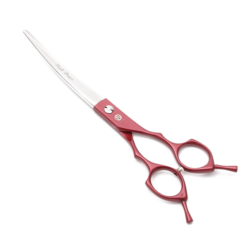 Purple Dragon-Tijeras de aseo para perros, 6,5 ", 7", Japón 440C, tijeras rectas, tijeras curvadas hacia arriba/abajo, Z4009