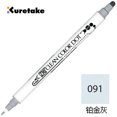 1pc japonia Zig KURETAKE czysty kolor kropka TC-6100 podwójna głowa metaliczny kolor Marker akwarela pióro malowane pędzelek artystyczny okrągły znaczek