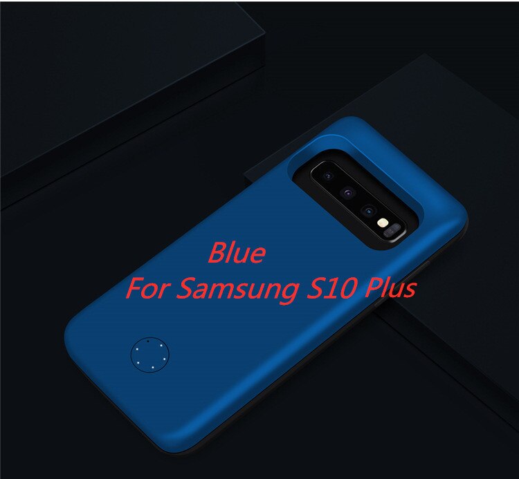 Portable Phone Battery Power Case For Samsung S10 Plus Backup Battery Charger Cover For Samsung S10/Samsung S10e Power Bank Case: Blue For S10 Plus