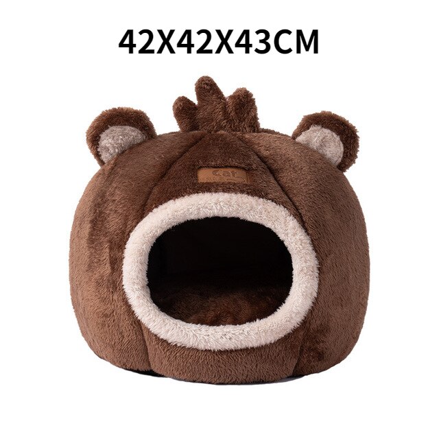 Cama cómoda para mascotas, cesta con alfombrilla pequeña para dormir profundamente en invierno, productos para casa de gatos, tienda de campaña para mascotas, cueva acogedora, camas para gatos para interiores, 2022: B-42X42X43CM