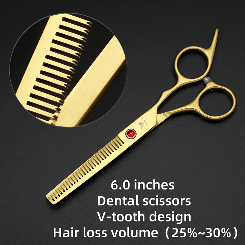 Kalmas kappersschaar set 6.0, kappersschaar set voor het knippen en uitdunnen van haar, salongereedschap: Paars