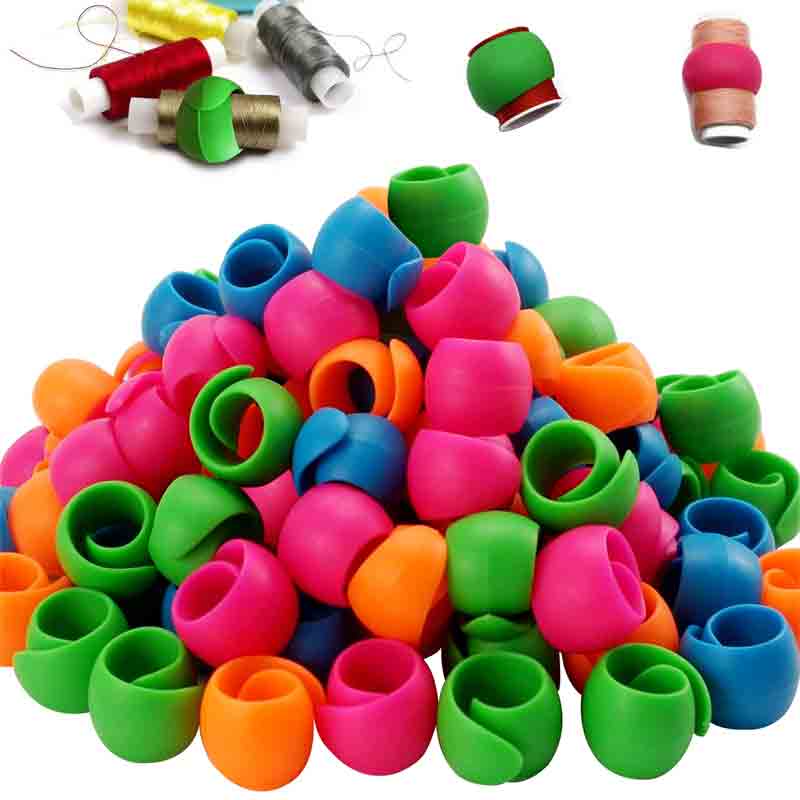 16/32Stck Silikon Faden Spule Ring Bunte Spule Schellen Halfter Spule Sparer Gewinde Spule Huggers DIY Handwerk NäHenne werkzeuge