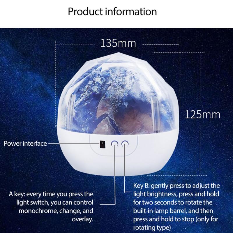 Projector Light Led-Lamp Projector Planet Night-Light Flashing Rotate Earth-Universe Starry Sky Christmas