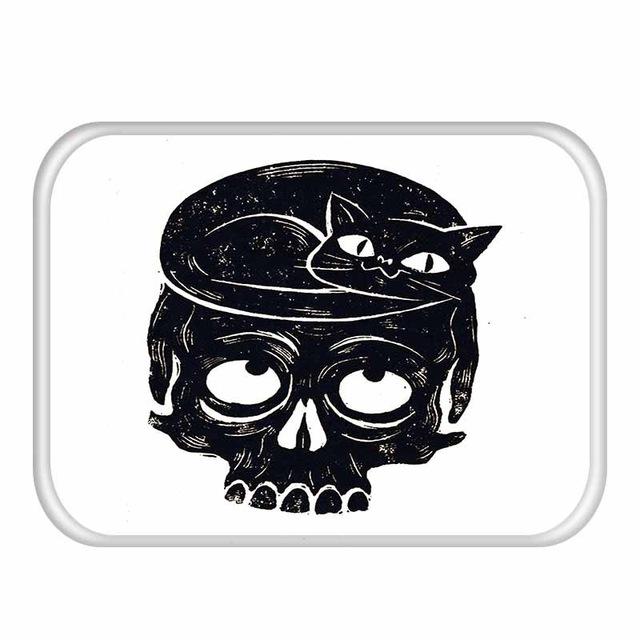 Tapis de bain en flanelle avec tête de mort, décoration d'intérieur, paillasson antidérapant, tapis de bain: 10