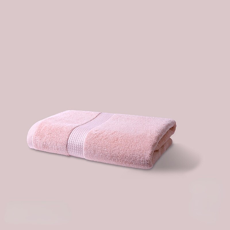 Long-staple Cotton Bath Towel Thicken Household Hotel Beauty Center Bathroom Towels No Fluorescence Suitable for Adults: Pink