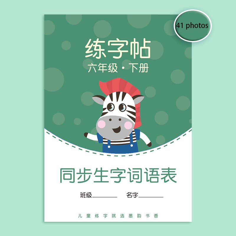 Child Writing Copybook Chinese Character Handwriting Practice writing School kids notebook Students Grade 1 to Grade 6 Quaderno: A4