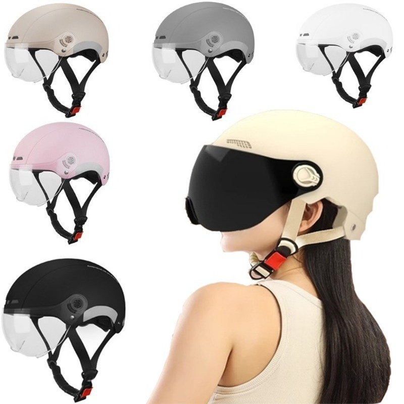Casco con gafas para patinete eléctrico, pegatina reflectante para bicicleta de montaña o carretera, para adulto