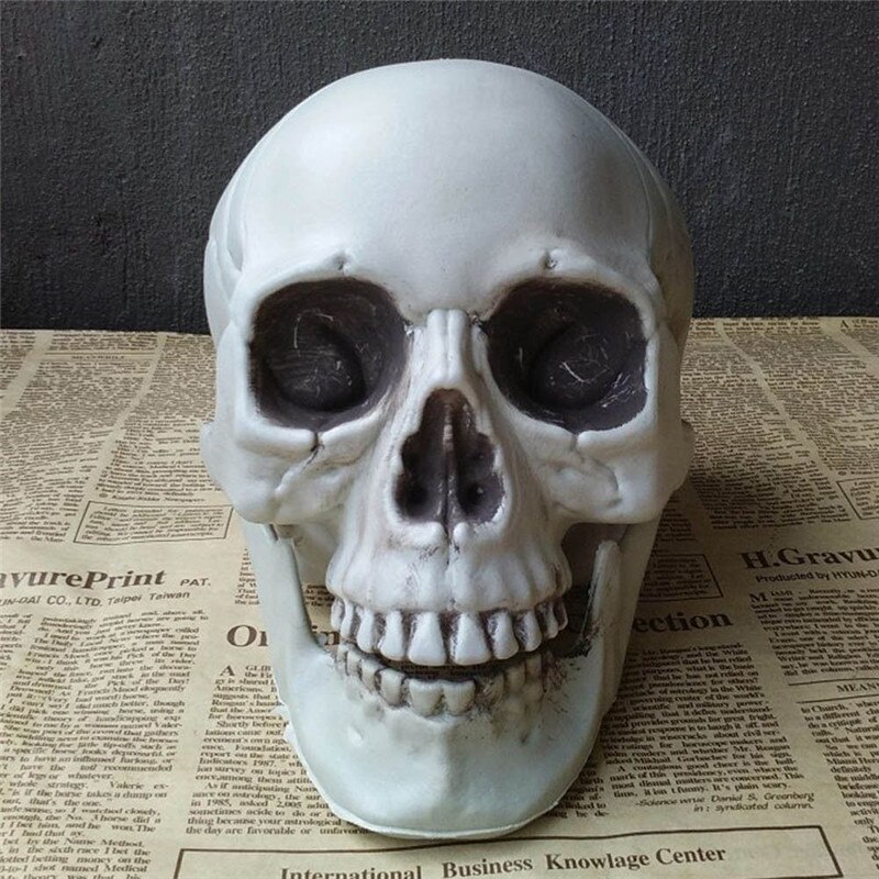Alle Size Menselijke Schedel Hoofd Skelet Halloween Stijl Prop Thuis Party Decor Film Halloween Rekwisieten Bar Koffie Spookhuis Decors: 9cm 10cm 12.5cm
