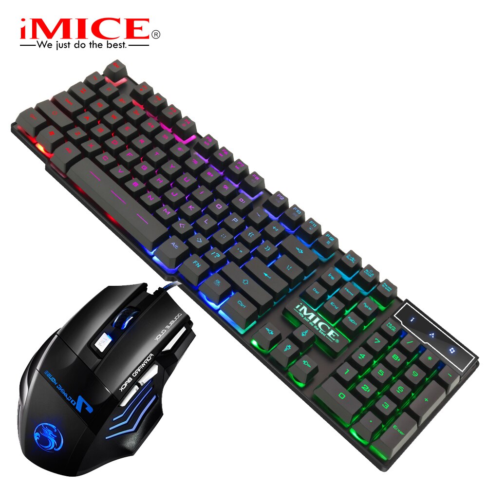 Gaming RGB Light Keyboard Mice Mouse Pad Sets 104 Keycaps Waterproof Keyboard 2400 DPI Wired Mouse 30*80cm Pad for Gaming: Keyboard Mouse