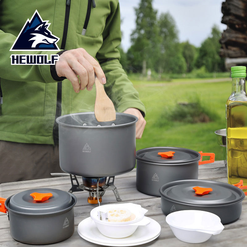 14 Delige Set Outdoor Kookgerei Set 4-5 Mensen Outdoor Camping Kachel Camping Fornuis Set Pannenset