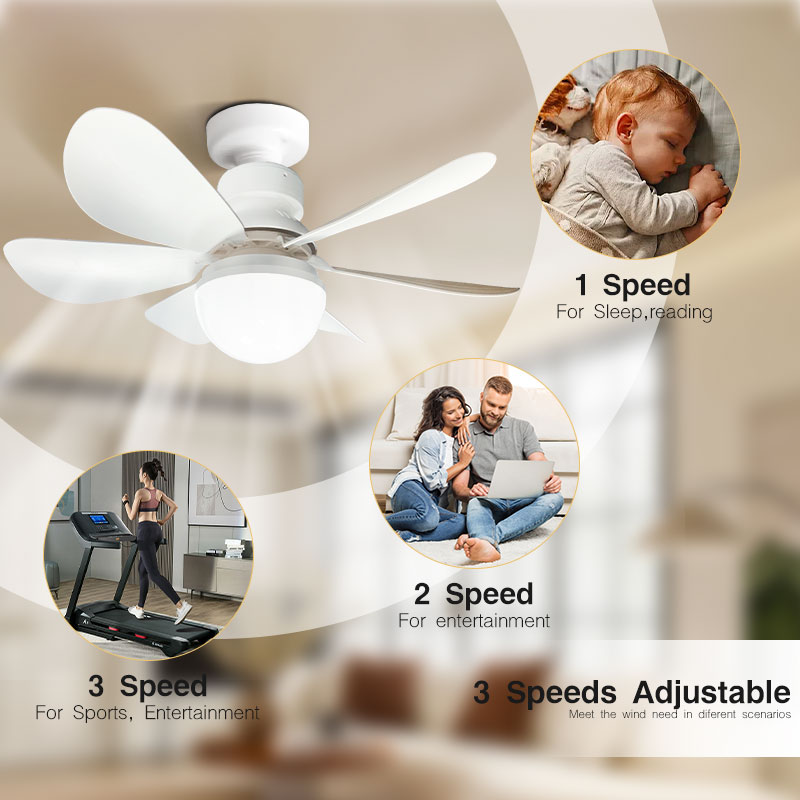 With Remote Control LED Ceiling Fan Light 3 Speeds Wind Silend Motor 30/40W Ceiing Fan Lamps Tricolor Dimmable Ceiling Fan Lamp