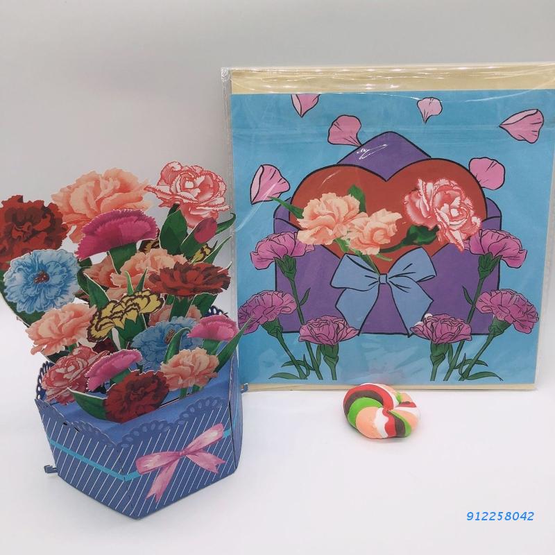 3D Pop Up Mothers Day Cards Floral Flower Thank You Greeting Cards for Mom Wife