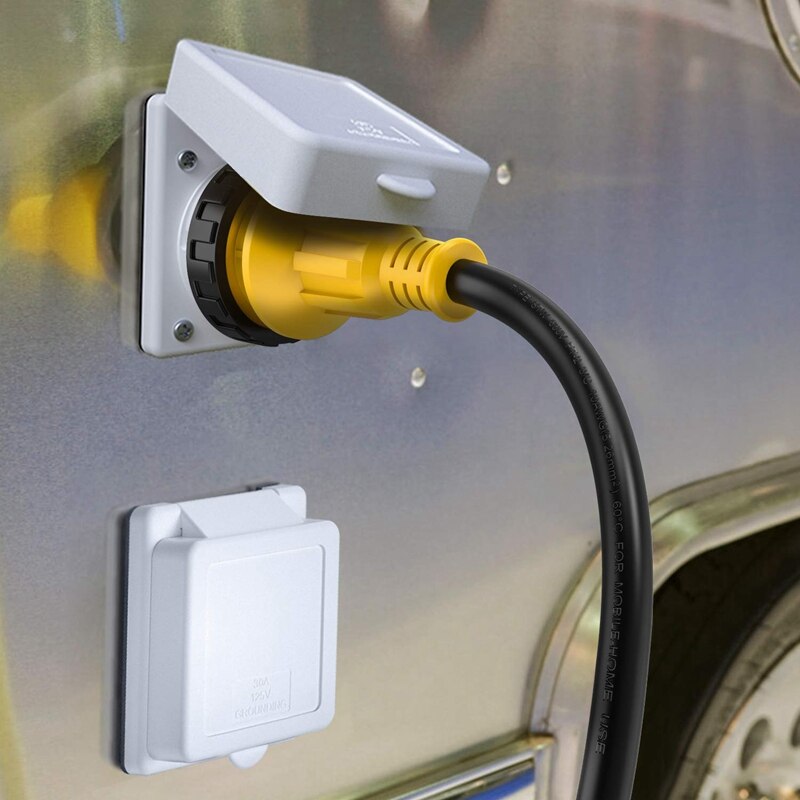 Heavy Duty Rv Power Cord Plug Adapter, 15Amp Male To 30Amp Female with Twist Lock, Led Indicator