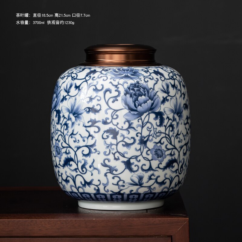 White Ceramic Tea Pot with Lid Home Moisture-proof Tea Bag Storage Box Retro Living Room Decoration Coffee Table Accessories