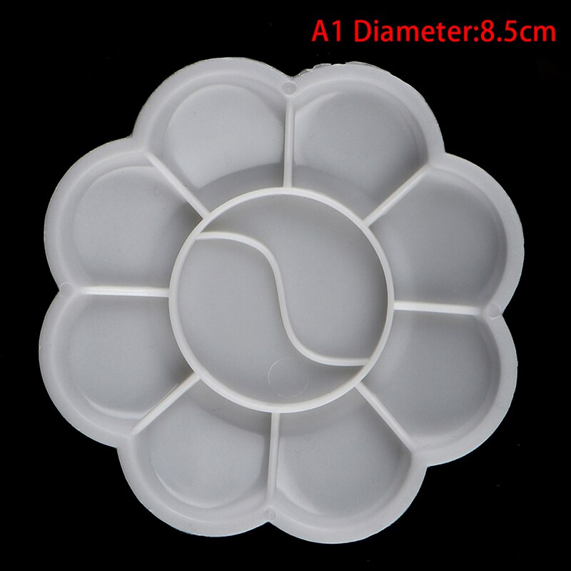 5 Size Palet Art Alternatieven Verf Lade Kunstenaar Aquarel Plastic Palet Supply Wit Aquarel Palet Pigment Lade: 8.5cm
