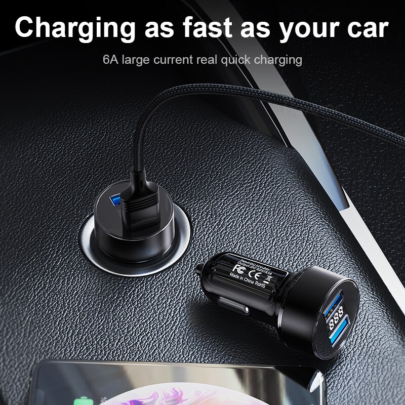 Dual USB Auto Ladegerät LED-anzeige 3.1A Schnelle Ladung Für Xiaomi Samsung S10 iPhone 6 6S 7 8 Plus Tablette praktisch Auto-Ladegerät