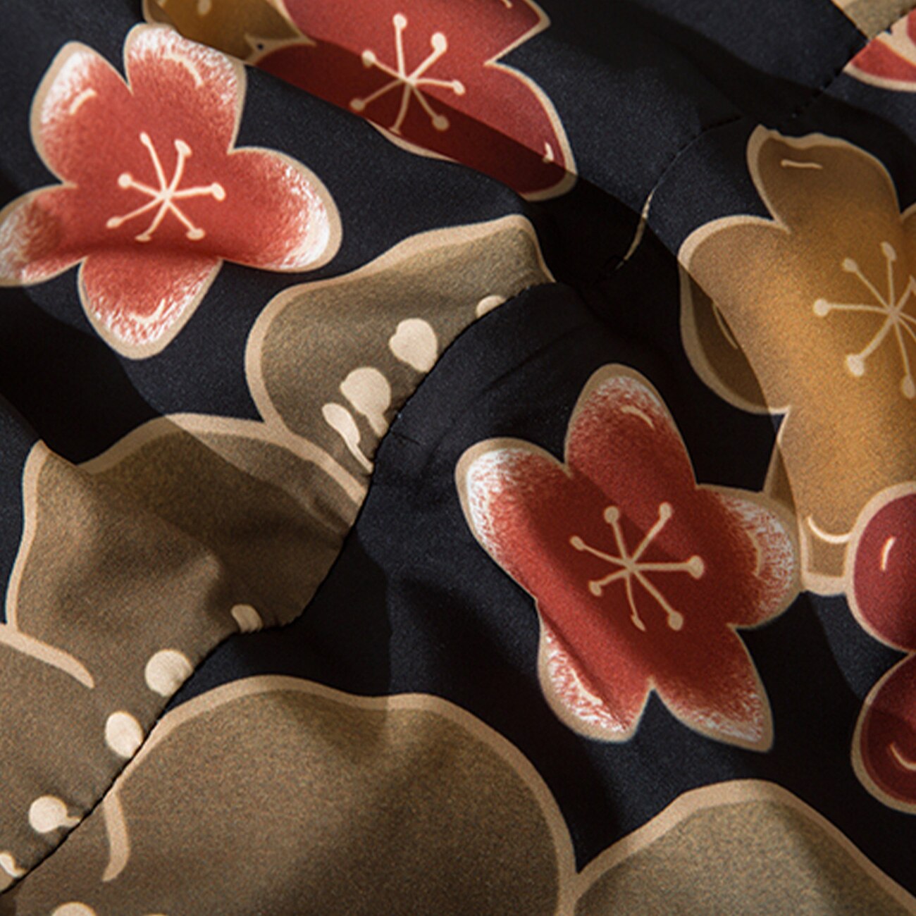 Hip Hop Japanese Thin Japan Style Trousers Floral Printed Baggy Calf-length Pants Harajuku Joggers Men Trousers Streetwear Black