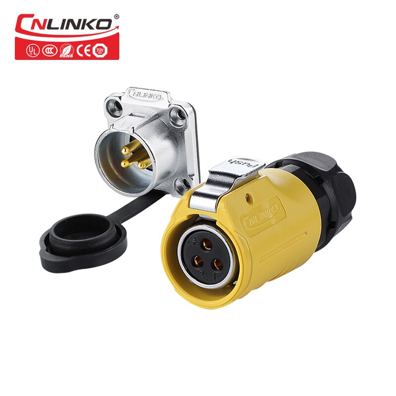 CNLINKO LP serie M20 2 pin ronde industriële stekker en stopcontact IP67 waterdichte zonne-energie connector voor verlichting systeem: 3pin