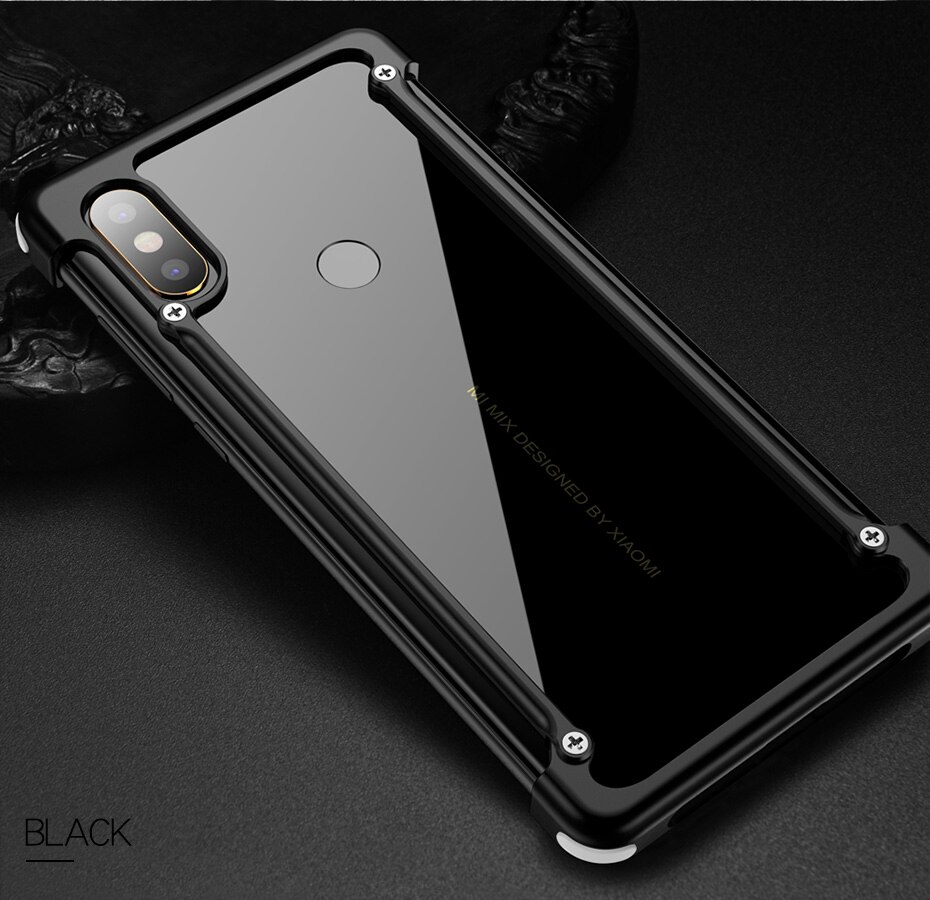 OATSBASF Original funda de Metal airbag para Xiaomi mi 8 carcasa personalidad Metal paragolpes para Xiaomi mi 8 carcasa de lujo Shell: Default Title