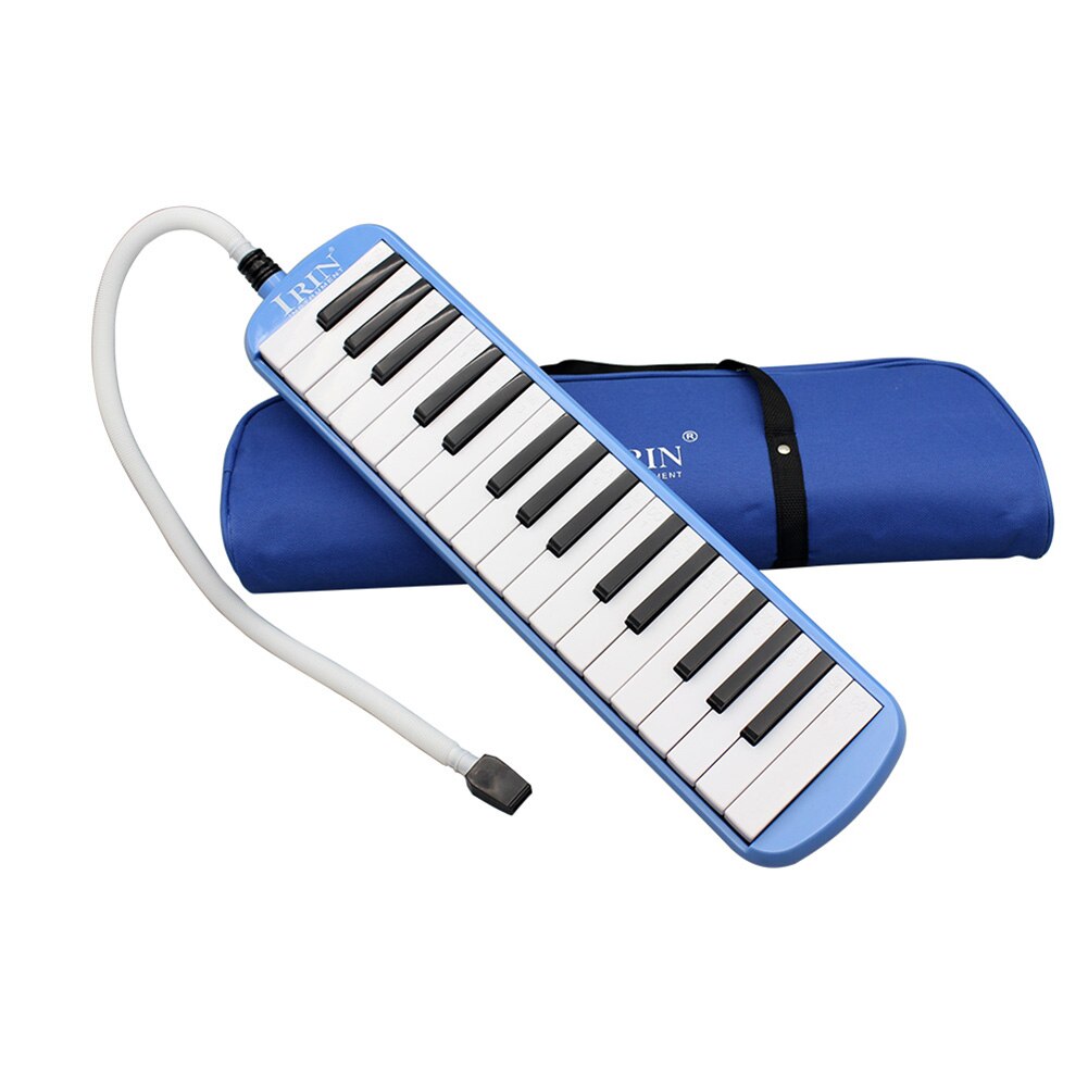 Teclas de música para Piano, instrumento Musical armónica con bolsa de transporte, teclado de música, acordeón, iluminación de 32 teclas, 1 ud.: 1PCS Blue