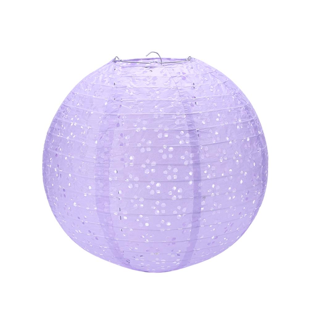 Farolillos chinos de papel de Color blanco de 20/30cm para bodas, eventos, fiestas, suministros de decoración para vacaciones, bola de papel: Purple / 12inch 30cm