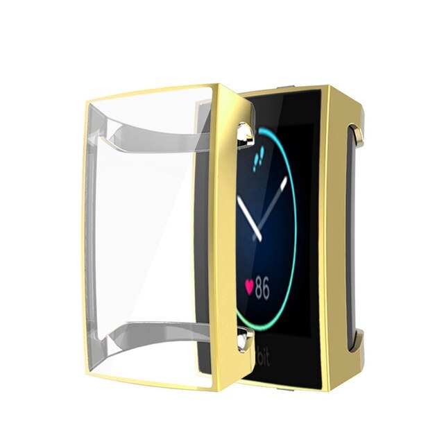 Screen Protector Case For Fitbit Charge 4 Watch Case TPU Protective Cases Frame For Fitbit Charge 4 3 Smart Bracelet Cover Shell: Gold / Fitbit Charge 4