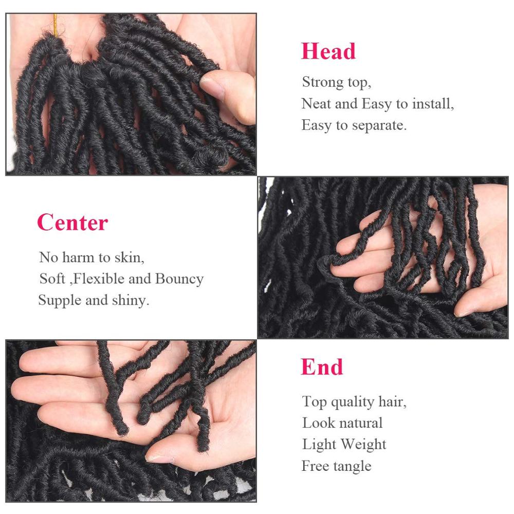 DQ Afro Twist peluca trenza Faux Locs Ondulado Natural Sintético 21 hebras/paquete 6 mechones Crochet extensiones de pelo Dreadlock Twist
