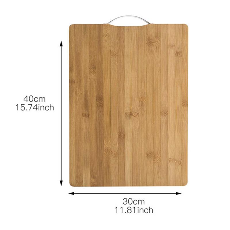 Naturlige træskæreblokke køkkenudstyr hjem holdbart skærebræt tykkere skridsikkert let rent skærebræt: Ekstra stor