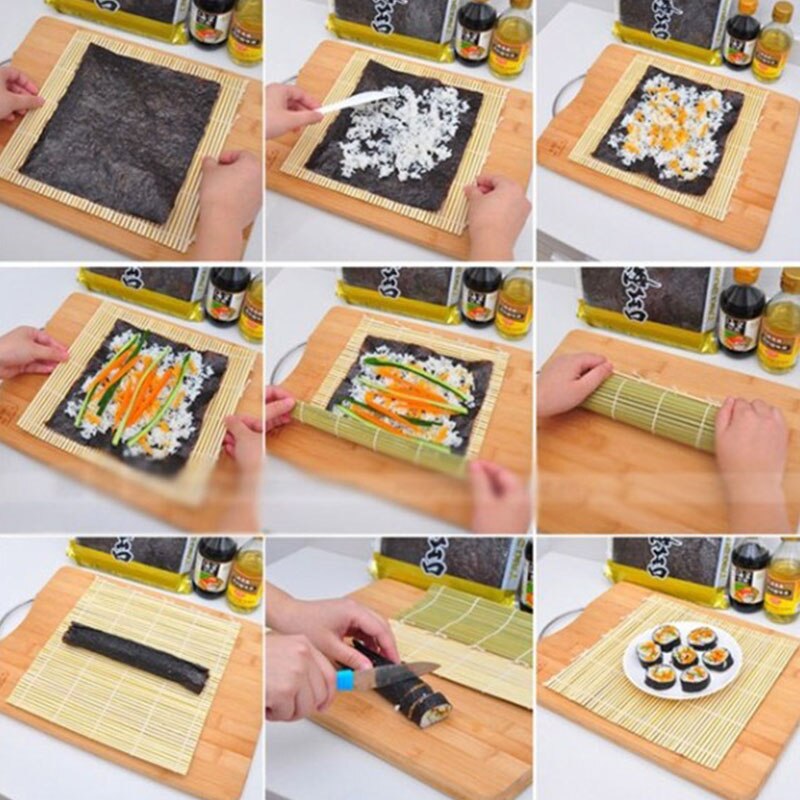 Cortina de sushi/cortina de rolo de sushi/cortina de bambu/ferramentas para fazer sushi rolo esteira fabricantes sushi ferramentas de cozinha