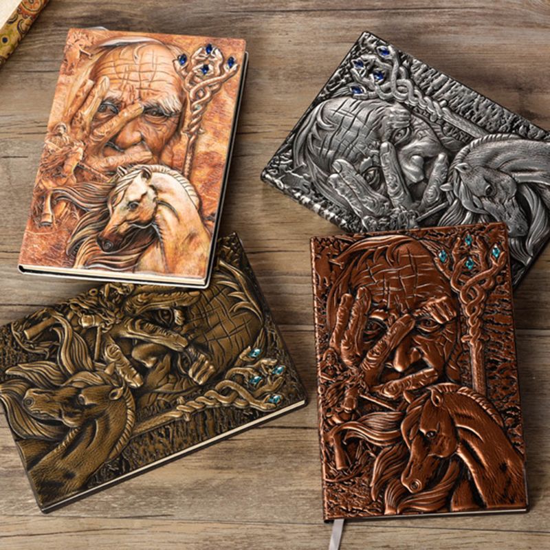 The Magic Embossed A5 Leather Notebook Journal Notepad Travel Diary Planner Book School Office Supplies