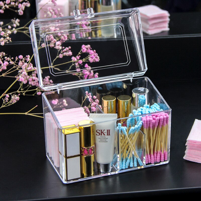 Transparent Lipstick Storage Box With Lid Acrylic Cosmetic Makeup Holder Organizer Multifunctional Display Case