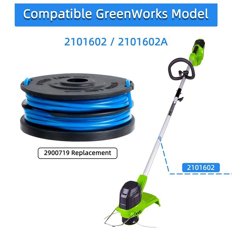 3 Pack Greenworks 0.065 Inch Dual Line String Trimmer Replacement Spool