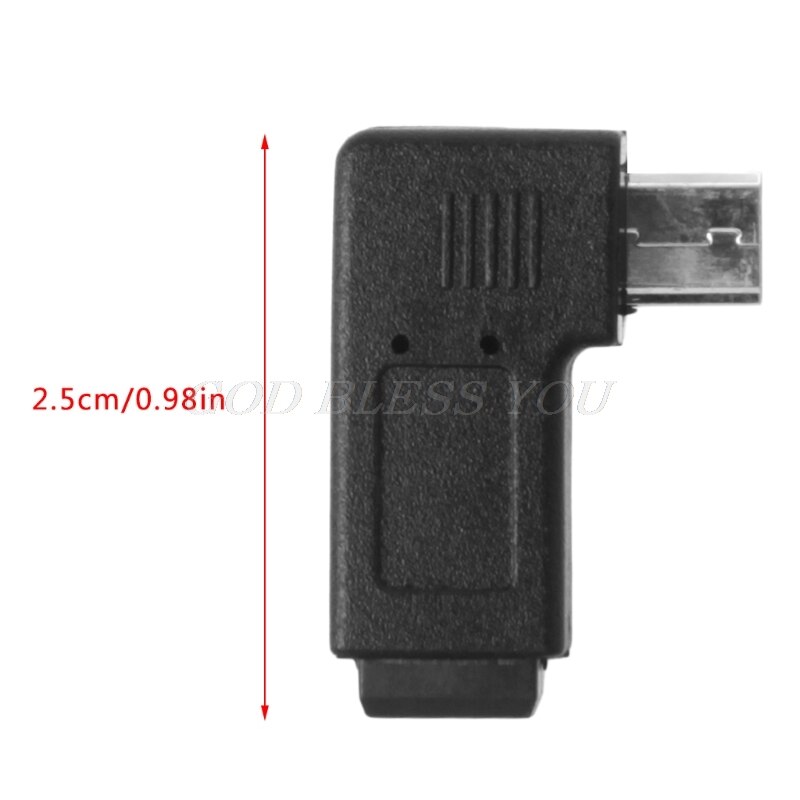 90 Graden Links & Haaks Mini Usb 5Pin Female Naar Micro Usb Male Data Sync Adapter