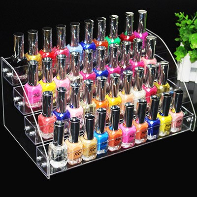 Meerlaags helder acryl nagellakrek, sieradenstandaard, bureaustandaard, lippenstift, parfumhouder, nagellak displayplank: 4 lagen