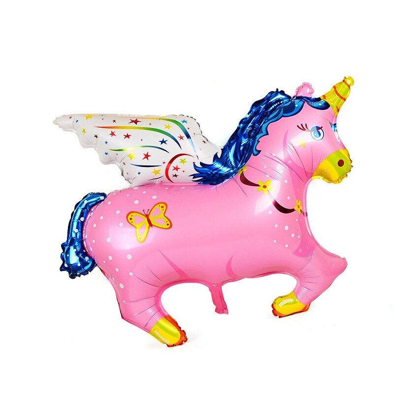 85X70cm ange mouche cheval forme feuille ballon aluminium ballon feuille dessin animé ballon anniversaire fête de mariage décoration: Rose / 79cm