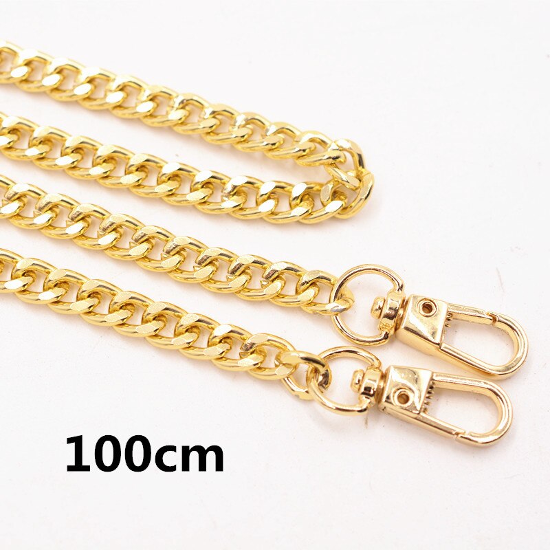 Correa de cadena de Metal para bolso de 40-160cm, accesorios de cadena de alunimium para bolso, piezas para mochilas, accesorios de repuesto DIY: 100cm gold