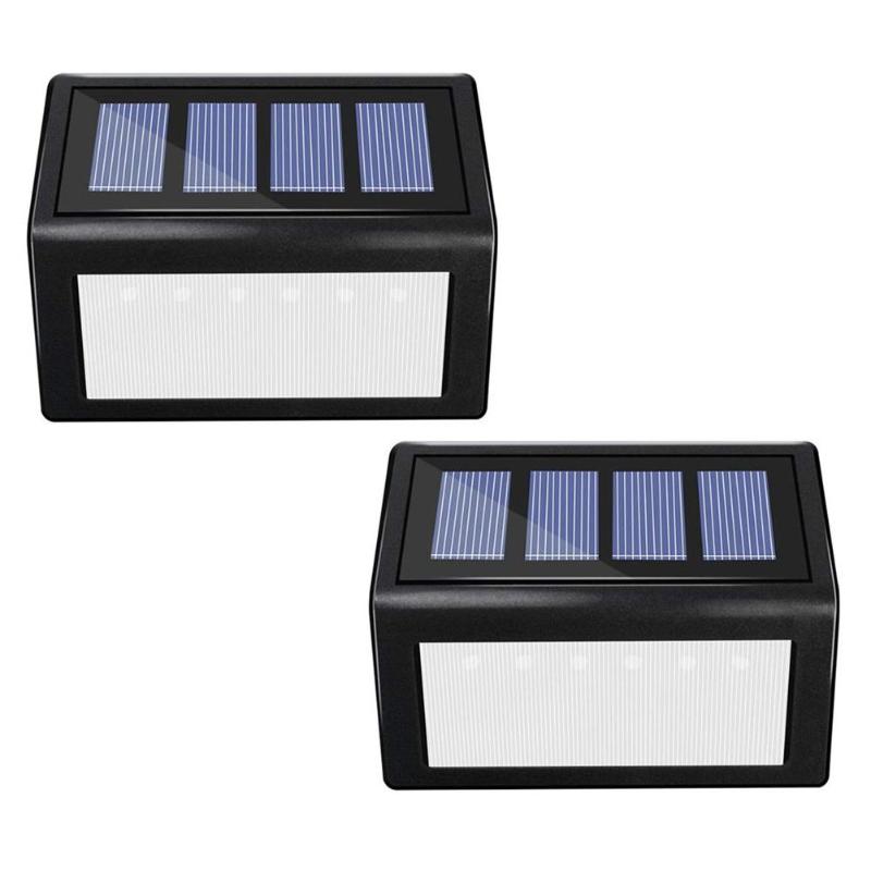 6 led solenergi trappelys vandtæt gadebelysning udendørs havevæglampe god jordskælvs- og slagfast effekt: 2 stk -6 led
